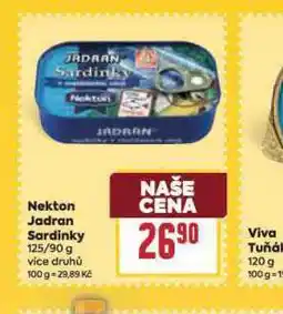 Billa Nekton jadran sardinky nabídka