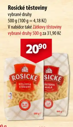 CBA Rosické těstoviny nabídka