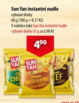 CBA Sun Yan instantní nudle nabídka