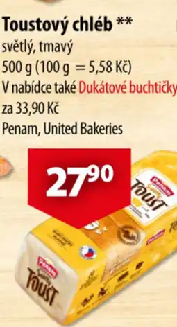 CBA Toustový chléb nabídka
