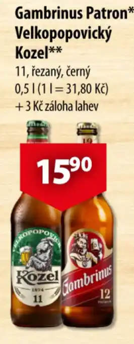 CBA Gambrinus Patron** Velkopopovický Kozel nabídka