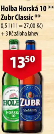 CBA Holba Horská 10 ** Zubr Classic nabídka