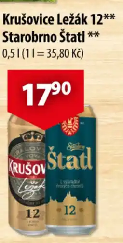 CBA Krušovice Ležák 12** Starobrno Štatl nabídka