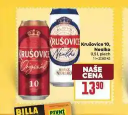 Billa Krušovice hořké nealko nabídka