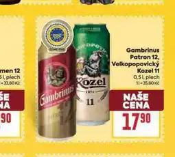 Billa Pivo gambrinus patron 12 nabídka