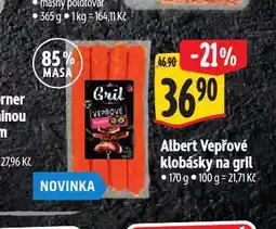 Albert Vepřové klobásky na gril nabídka