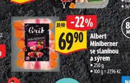 Albert Miniberner se slaninou a sýrem nabídka