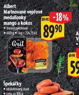 Albert Marinované vepřové medailonky mango a kokos nabídka
