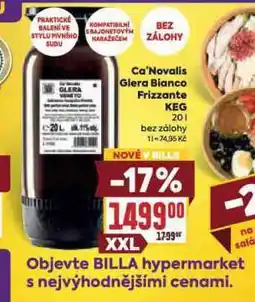 Billa Ca´novalis giera bianco frizzante keg nabídka