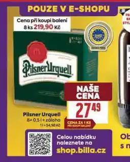 Billa Pivo pilsner urquell nabídka