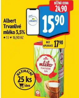 Albert Trvanlivé mléko 3,5% nabídka
