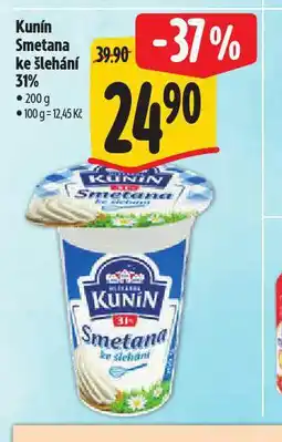 Albert Kunín smetana ke šlehání 31% nabídka