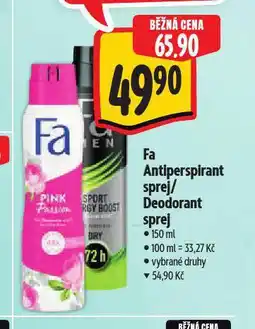 Albert Fa antiperspirant sprej / deodorant sprej nabídka