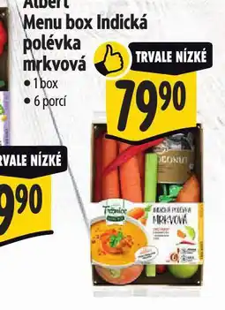 Albert Albert menu box indická mrkvová polévka nabídka