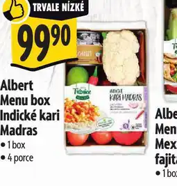 Albert Albert menu indické kari madras nabídka