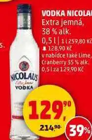Penny Market VODKA NICOLAUS Extra jemná, 38% alk., 0,5 l nabídka