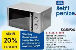 Tesco Daewoo DM-2013MSG Mikrovlnná trouba 700 W, 20 1, 7 úrovní výkonu, rozměry 430 x 255 × 340 mm nabídka