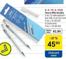 Tesco Tesco Mikrotužky, 2 ks. 12 náhradních tuh HB, hrot 0.5 mm nabídka
