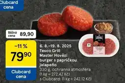 Tesco Tesco Grill Master Hovězí burger s papričkou jalapeño, 330 g nabídka