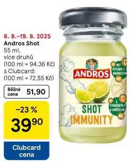 Tesco Andros Shot, 55 ml, více druhů nabídka