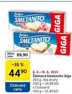 Tesco Želetava Smetanito Giga, 200 g, dva druhy nabídka