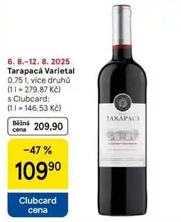 Tesco Tarapacá Varietal, 0.75 l, více druhů nabídka