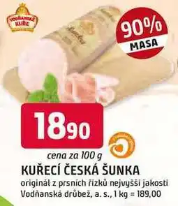 Trefa KUŘECÍ ČESKÁ ŠUNKA originál z prsních řízků nejvyšší jakosti 100 g nabídka