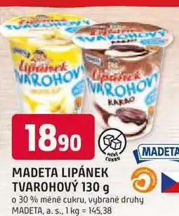 Trefa MADETA LIPÁNEK TVAROHOVÝ 130 g nabídka