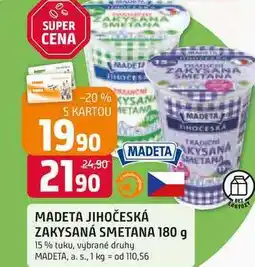 Trefa MADETA JIHOČESKÁ ZAKYSANÁ SMETANA 180 g 15% tuku, vybrané druhy nabídka