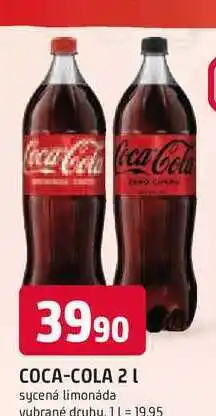 Trefa Coca-Cola 2l, vybrané druhy 2l nabídka