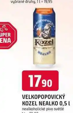 Trefa VELKOPOPOVICKÝ KOZEL NEALKO 0,5 L nealkoholické pivo světlé nabídka