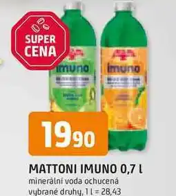 Trefa MATTONI IMUNO 0,7 L minerální voda ochucená nabídka
