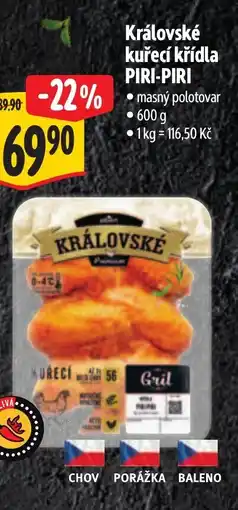 Albert Královské kuřecí křídla PIRI-PIRI nabídka