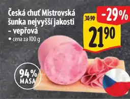 Albert Česká chuť Mistrovská šunka nejvyšší jakosti - vepřová nabídka