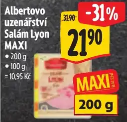 Albert Albertovo uzenářství Salám Lyon MAXI nabídka