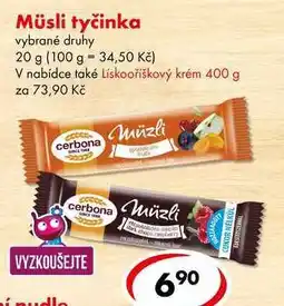 CBA Müsli tyčinka, 20 g nabídka