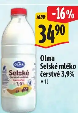 Albert Olma Tradiční Selské mléko čerstvé 3,9% nabídka