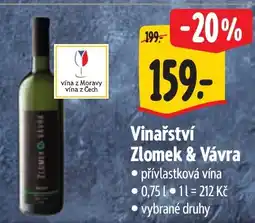 Albert Vinařství Zlomek & Vávra nabídka