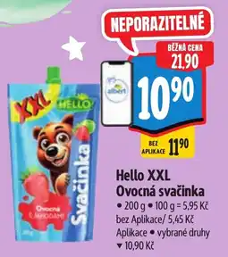 Albert Hello XXL Ovocná svačinka nabídka