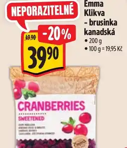 Albert Emma Klikva - brusinka kanadská nabídka