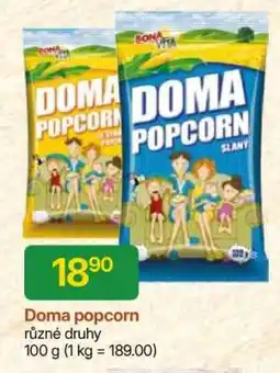 Hruška Doma popcorn nabídka