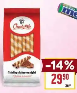 Billa Candytale Trubičky s kakaovou náplní nabídka