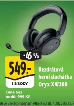 Albert Bezdátová herní sluchátka Oryx XW200 nabídka