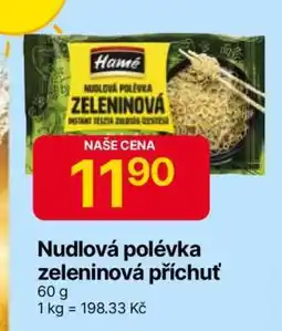 Hruška Nudlová polévka zeleninová příchuť nabídka