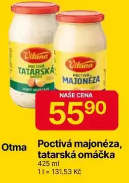 Hruška Poctivá Majonéza, Tatarská omáčka nabídka