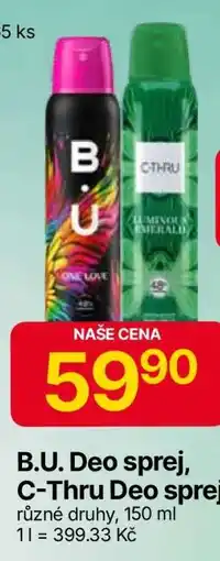 Hruška B.U. Deo sprej, C-Thru Deo sprej nabídka