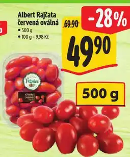 Albert Rajčata červená oválná nabídka
