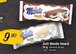 COOP TIP Zott Monte Snack nabídka