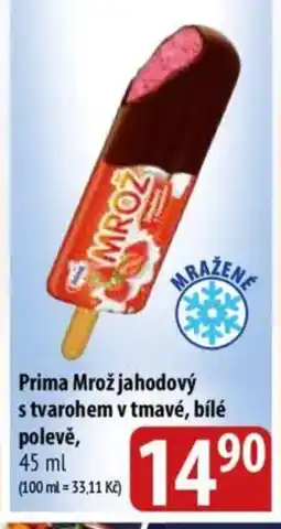 Bala Prima Mrož jahodový s tvarohem v tmavé, bílé polevě nabídka