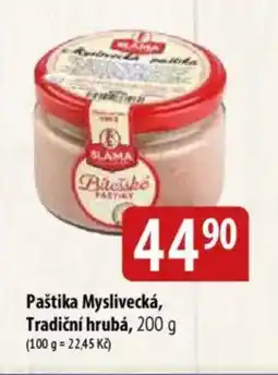 Bala Paštika Myslivecká, Tradiční hrubá nabídka